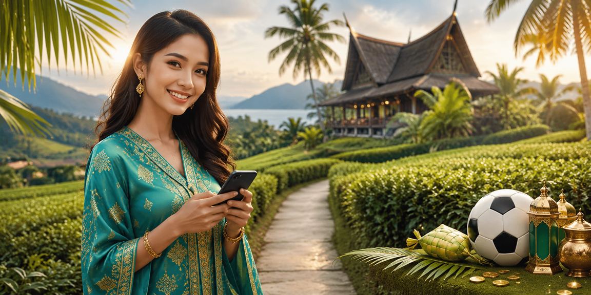 Pemain menikmati pertaruhan bola sepak maya di Sarawak sempena perayaan Hari Raya